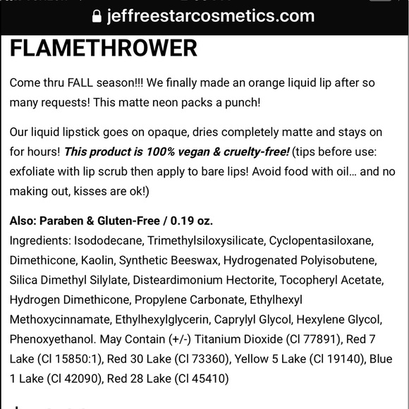 SOLD‼️FLAME THROWER Jeffree Star Liquid Lipstick! - Picture 5 of 8